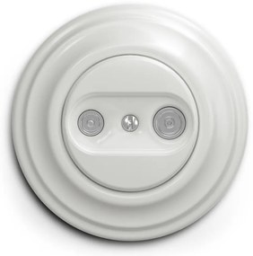 Kliklap - Retro gniazdo abonenckie TV+R (końcowe) z białą ramką