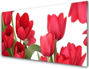 Szkło Ozdobne do Kuchni Świeże Tulipany w Rozkwicie