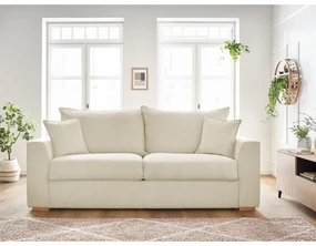 Kremowa sztruksowa rozkładana sofa 225 cm Augustin – Bobochic Paris