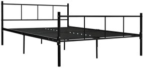 Czarne metalowe łóżko małżeńskie 180x200 cm - Kalea
