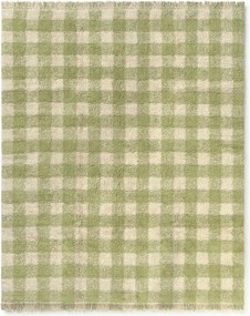 Zielony bawełniany dywan dziecięcy tkany ręcznie odpowiedni do prania 90x120 cm Vichy – Lorena Canals