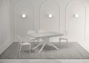 Stół rozkładany 140/244x90 cm Karida Premium cementu nogi białe