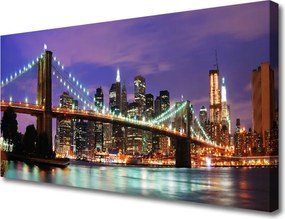 Obraz na płótnie Panorama Mostu o Zmierzchu