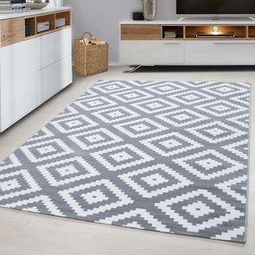 Dywan nowoczesny Plus Kwadraty szaro-kremowy 280 cm x 370 cm