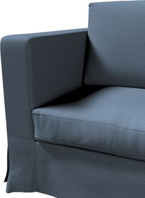 Pokrowiec na sofę Karlanda 3-osobową nierozkładaną, długi kolor niebieski tkanina strukturalna
