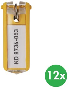 Durable KEY CLIP breloczek do kluczy, 12 szt., żółty