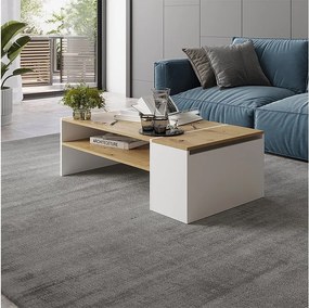 Stolik kawowy dąb rzemieślniczy/biały 110x60x36 rubby