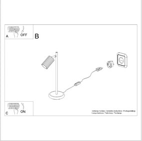 Lampa biurkowa KARBON ochra czerwona ryflowana SOLLUX  LIGHTING