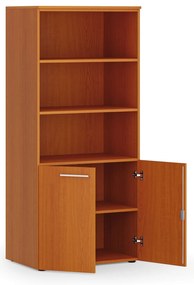 Szafa biurowa z drzwiami niskimi PRIMO WOOD, 800 x 500 x 1781 mm, czereśnia