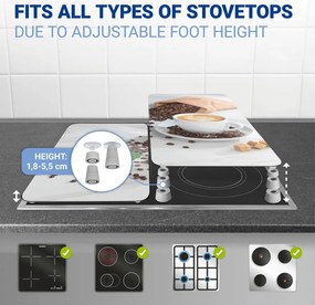 Płyty ochronne na kuchenkę ze szkła hartowanego zestaw 2 szt. 52x30 cm Café Aromatica – Maximex