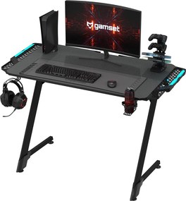 Czarne biurko do gamingu Gamset Snake 1.0