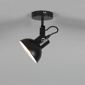 Industrialna lampa ścienna i sufitowa czarna, regulowana - Guida Rustykalny / Vintage Oswietlenie wewnetrzne