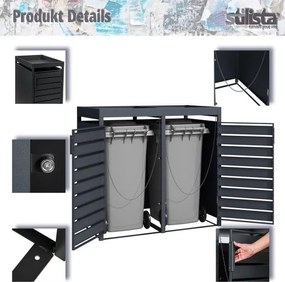 STILISTA OSŁONA ŚMIETNIKOWA ANTRACYT OBU. NA CZTERY KOSZE