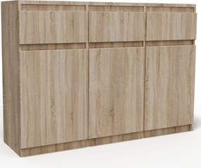 Komoda MERAVIGLIA - Dąb sonoma / 120 cm / 3 szuflady