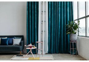 Biało-niebieska firanka 140x260 cm Elba – Mendola Fabrics