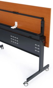 Mobilny stół PRIMO MOBI, 1800 x 600 mm, podstawa biała, wenge