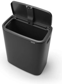 Stalowy kosz na śmieci otwierany na dotyk w kolorze matowej czerni 60 l Bo Touch Bin – Brabantia