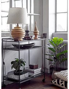 Lampa stołowa w ciemnym naturalnym kolorze z tekstylnym kloszem (wysokość 54 cm) Svale – Bloomingville