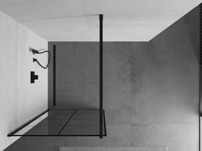 Mexen Kioto ścianka prysznicowa Walk-in 80 x 200 cm, czarna kratka 8 mm, czarna - 800-080-101-70-77