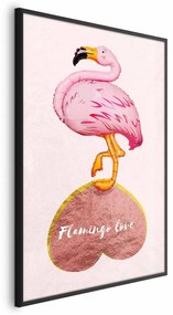 Plakat Zakochany flaming 60x90 cm z ramą czarną bez marginesu ARTGEIST B