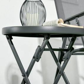 Outsunny Stolik ogrodowy składany, Stolik składany do ogrodu, okrągły, odporny na warunki atmosferyczne, składany, Średnica 45 x 50 cm, Czarny