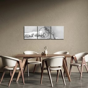 Obraz - Ptak na gałęzi (z zegarem) (90x30 cm)