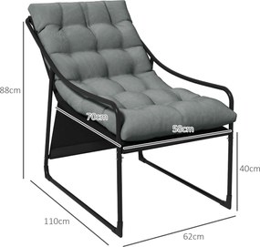 Outsunny Fotel Ogrodowy: Wygodne Siedzisko z Grubą Poduszką, Podłokietniki, Stylowy Design | Aosom PL