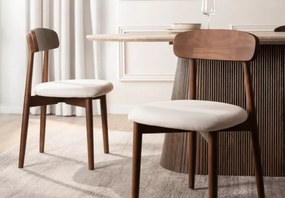 Krzesło Vesper drewniane jadalnia salon beż retro