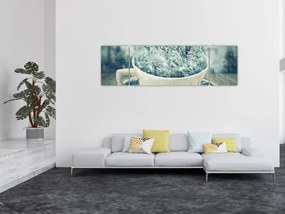 Obraz - Zimowy świat w kubeczku (170x50 cm)