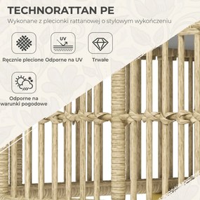Outsunny Zestaw Mebli ogrodowych, 5-częściowy, z poduszkami do siedzenia, Syntetyczny rattan, rama ze stali nierdzewnej, Szary