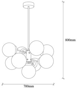 Biała lampa wisząca z elementami w kolorze złota Opviq lights Mudoni