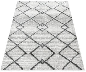 Dywan nowoczesny Pisa 3D ornament kremowo-szary 80 cm x 150 cm