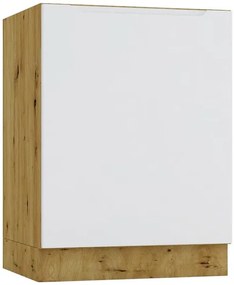 Dolna szafka kuchenna 60 cm dąb artisan + szary - Orfa 8X