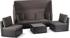 Zestaw mebli ogrodowych Evora technorattan sofa z daszkiem + 2 fotele
