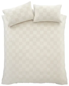 Kremowa pościel jednoosobowa z materiału bouclé 135x200 cm Cosy Checkerboard – Catherine Lansfield
