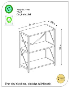 Czarno-brązowy regał w dekorze sosny 64x70 cm Lions – Gauge Concept