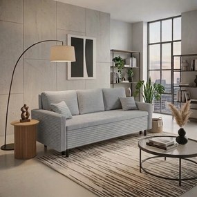 Kanapa sofa 3 osobowa z funkcją spania LIVIA Jasny szary