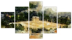 Obraz - Świątynia Zeusa, Ateny, Grecja (125x70 cm)