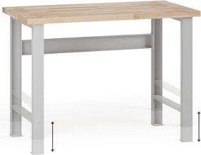 Stół warsztatowy z regulacją wysokości G7, blat bukowy, 1200 x 685 x 840-1040 mm