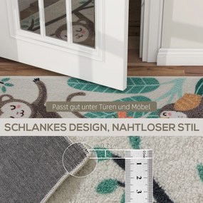 HOMCOM Fleece-Dywan z Wzorem Dżungli, łatwy w pielęgnacji, Kremowy+Bunt