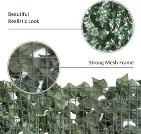 Outsunny Sztuczny żywopłot, imitacja pnącza, 240cm x 100cm. Kolor zielony