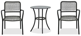 Autronic Zestaw ogrodowy 1+2, metal, polirattan, szary , AZ-L1103 GREY