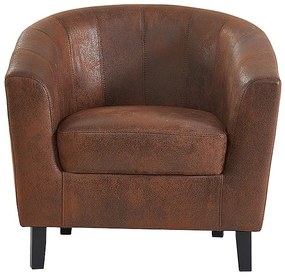 Fotel kabriolet z brązowej, postarzanej mikrofibry CRISTOBAL II