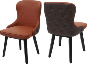 Krzesło do jadalni MCW-M60 (zestaw 2 sztuk),  terakota-brązowy