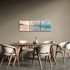Obraz - Wymarzona plaża (z zegarem) (90x30 cm)