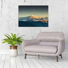 Obraz na szkle - szczyty górskie (70x50 cm)
