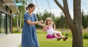 Huśtawka ogrodowa dla dzieci plastikowa ZOYA różowa