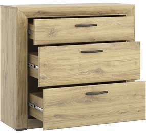 Komoda z Szufladami Drewniana do Salonu COVE 96 cm Dąb navarra Loft