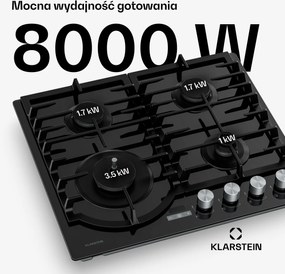 Klarstein Ignito Timer 60cm Płyta gazowa 4 palniki Czarny