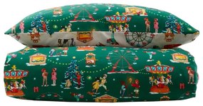 Zielona bawełniana pościel dziecięca dwuosobowa 200x200 cm Christmas Fairground – Belle &amp; Boo